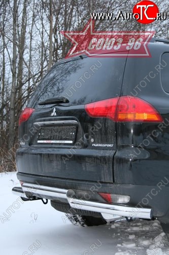 16 469 р. Двойная защита заднего бампера от Souz-96 d76x76 Mitsubishi Pajero Sport PB дорестайлинг (2008-2013)  с доставкой в г. Кемерово