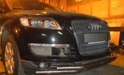 Передняя двойная защита d63,5 мм Металл-Дизайн Audi Q7 4L дорестайлинг (2005-2009) (полированная нержавейка)