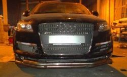 14 249 р. Передняя двойная защита d63,5 мм Металл-Дизайн Audi Q7 4L дорестайлинг (2005-2009) (полированная нержавейка)  с доставкой в г. Кемерово. Увеличить фотографию 2