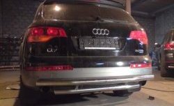 Двойная защита заднего бампера d63,5 мм Металл-Дизайн Audi Q7 4L дорестайлинг (2005-2009) (полированная нержавейка)