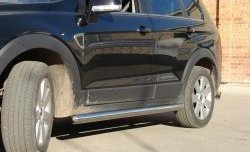 Защита порогов d76 мм Chevrolet Captiva  дорестайлинг (2006-2011) (полированная нержавейка)