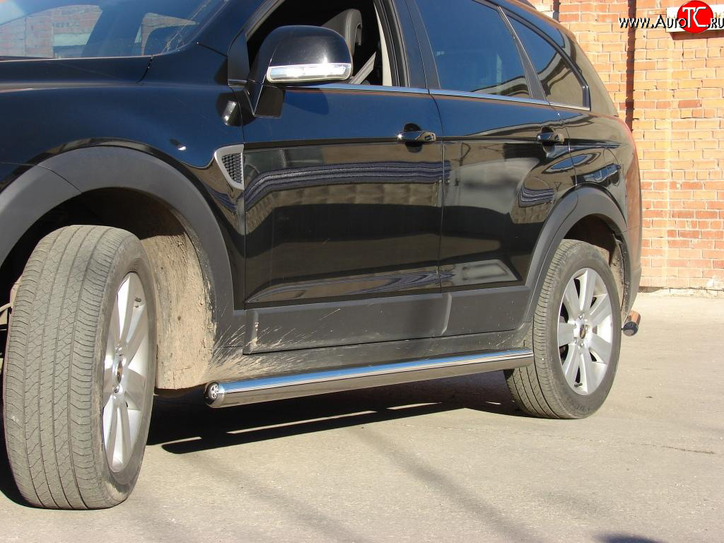 11 899 р. Защита порогов d76 мм Chevrolet Captiva  дорестайлинг (2006-2011) (полированная нержавейка)  с доставкой в г. Кемерово