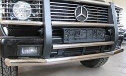 24 749 р. Защита переднего бампера (2 трубы Ø63 и 42 мм, нержавейка) SLITKOFF  Mercedes-Benz G class  W463 (1989-1994) 5 дв. дорестайлинг  с доставкой в г. Кемерово. Увеличить фотографию 1