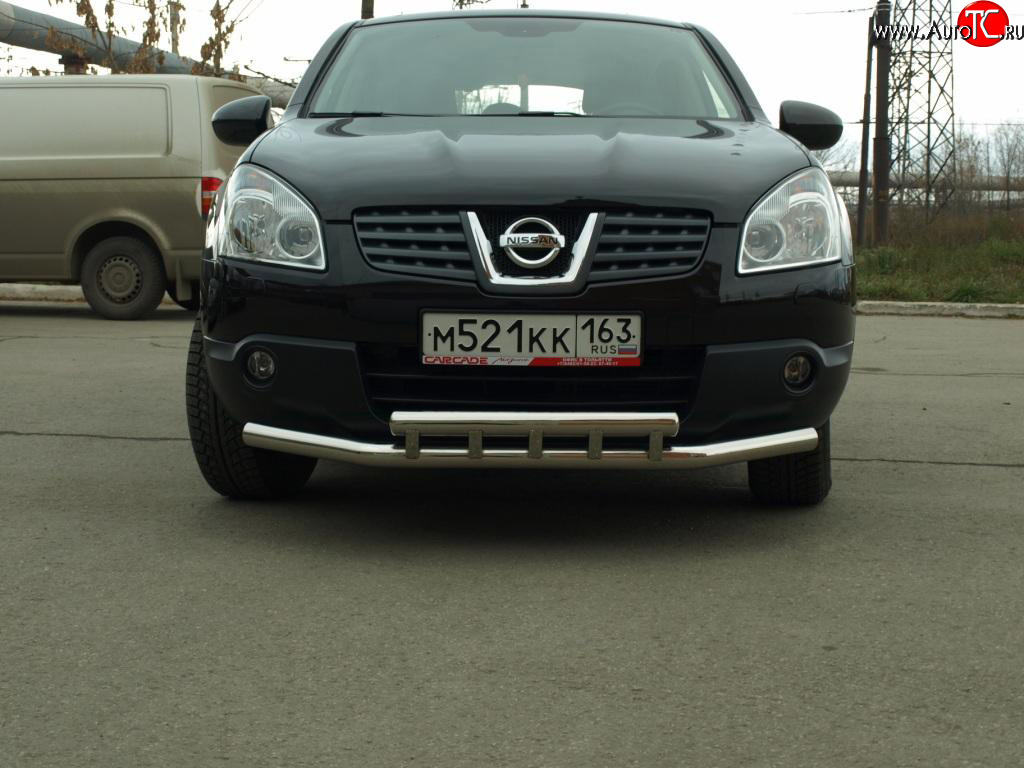 12 699 р. Защита переднего бампера 63,5 мм  Nissan Qashqai  1 (2007-2010) дорестайлинг  с доставкой в г. Кемерово