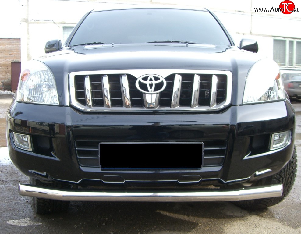 17 849 р. Одинарная защита переднего бампера SLITKOFF диаметром 76 мм на Toyota Land Cruiser 120  Toyota Land Cruiser Prado  J120 (2002-2009)  с доставкой в г. Кемерово