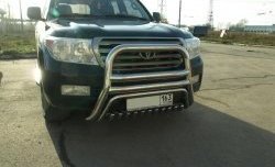28 999 р. Защита переднего бампера 76/42 мм Металл Дизайн  Toyota Land Cruiser  200 (2007-2012) дорестайлинг  с доставкой в г. Кемерово. Увеличить фотографию 2