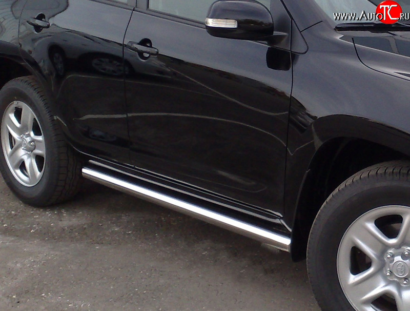 13 499 р. Защита порогов Toyota RAV 4 2009 V1 Toyota RAV4 XA30 5 дв. 1-ый рестайлинг (2008-2010) (Защита порогов с со скосами на торцах (вариант 1))  с доставкой в г. Кемерово