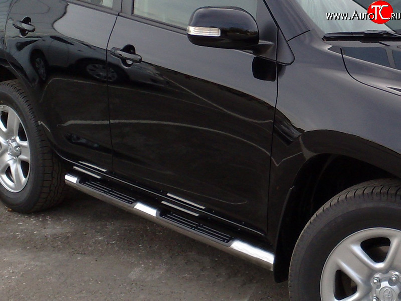 14 449 р. Защита порогов с подножками Toyota RAV 4 2009 V2 Toyota RAV4 XA30 5 дв. 1-ый рестайлинг (2008-2010) (Защита порогов с со скосами на торцах (вариант 1))  с доставкой в г. Кемерово