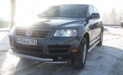 14 249 р. Двойная Защита переднего бампера Metall Design Volkswagen Touareg GP дорестайлинг (2002-2007)  с доставкой в г. Кемерово. Увеличить фотографию 2