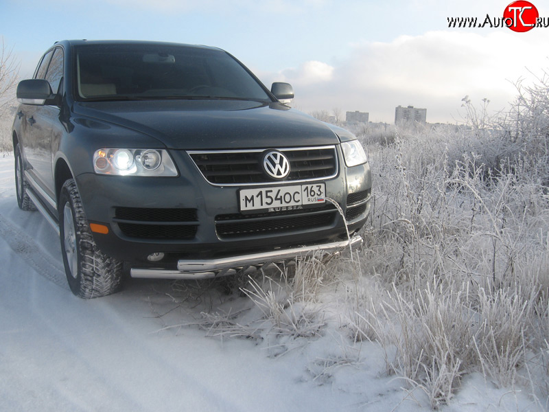 14 249 р. Двойная Защита переднего бампера Metall Design Volkswagen Touareg GP дорестайлинг (2002-2007)  с доставкой в г. Кемерово