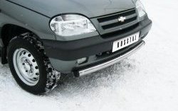 15 449 р. Одинарная защита переднего бампера SLITKOFF диаметром 76 мм  Chevrolet Niva  2123 (2002-2008), Лада 2123 (Нива Шевроле) (2002-2008)  с доставкой в г. Кемерово. Увеличить фотографию 2