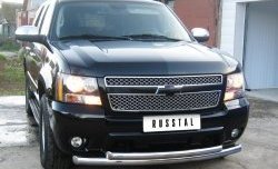 24 999 р. Защита переднего бампера (2 трубыØ76 и 42 мм, нержавейка) SLITKOFF  Chevrolet Tahoe  GMT900 (2006-2013) 5 дв.  с доставкой в г. Кемерово. Увеличить фотографию 7