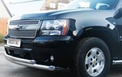 24 999 р. Защита переднего бампера (2 трубыØ76 мм, нержавейка) SLITKOFF  Chevrolet Tahoe  GMT900 (2006-2013) 5 дв.  с доставкой в г. Кемерово. Увеличить фотографию 7