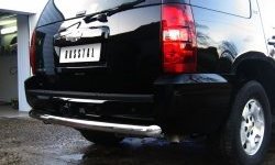 18 449 р. Защита заднего бампера (Ø76 мм, нержавейка) SLITKOFF  Chevrolet Tahoe  GMT900 (2006-2013) 5 дв.  с доставкой в г. Кемерово. Увеличить фотографию 3