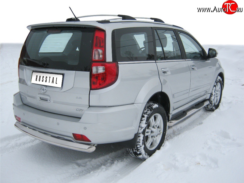 15 899 р. Защита заднего бампера (Ø76 мм, нержавейка) SLITKOFF  Great Wall Hover H3 (2010-2014)  дорестайлинг  с доставкой в г. Кемерово