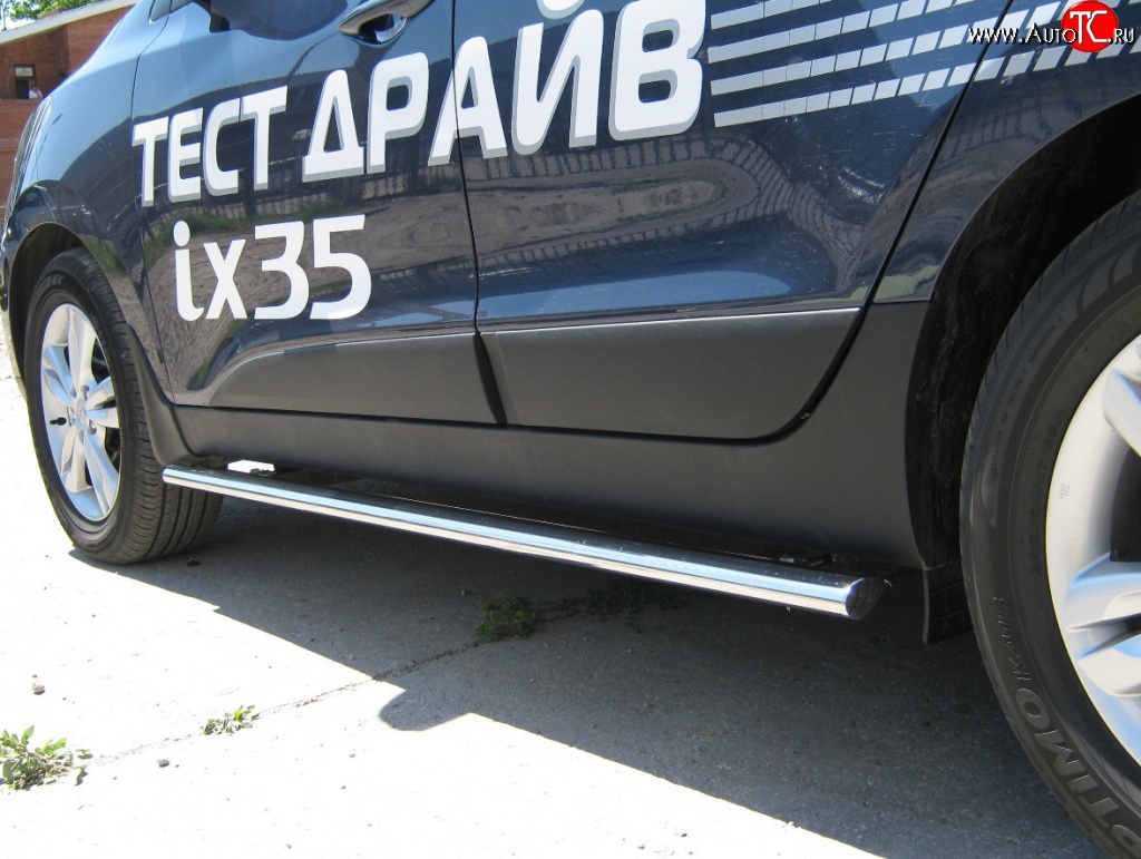 17 099 р. Защита порогов Russtal из овальной трубы Hyundai IX35 LM дорестайлинг (2009-2013)  с доставкой в г. Кемерово