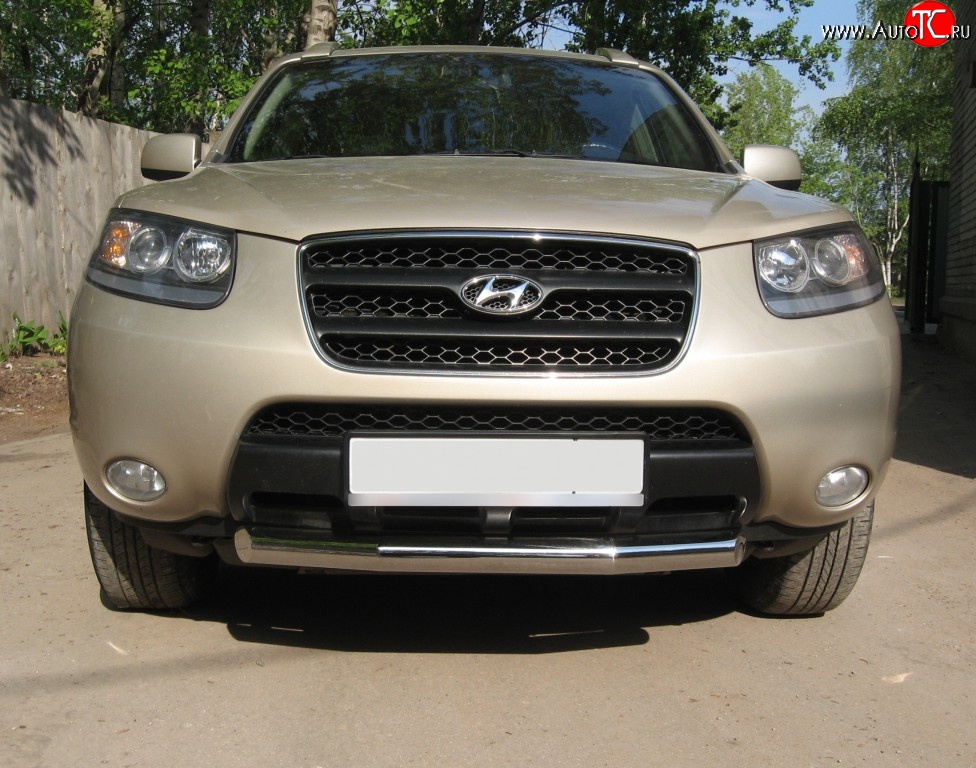 9 249 р. Короткая защита переднего бампера Russtal d70 мм Hyundai Santa Fe CM дорестайлинг (2006-2009)  с доставкой в г. Кемерово