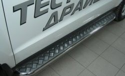 Широкая защита порогов SLITKOFF Hyundai Santa Fe  CM (2009-2012) рестайлинг