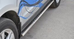 16 649 р. Защита порогов Russtal из овальной трубы с проступью Hyundai Santa Fe CM рестайлинг (2009-2012)  с доставкой в г. Кемерово. Увеличить фотографию 2