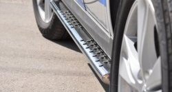 16 649 р. Защита порогов Russtal из овальной трубы с проступью Hyundai Santa Fe CM рестайлинг (2009-2012)  с доставкой в г. Кемерово. Увеличить фотографию 3