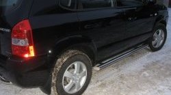 Защита порогов из круглой трубы диаметром d63 мм Russtal Hyundai Tucson JM (2004-2010)