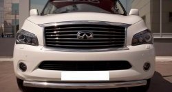 16 899 р. Одинарная защита переднего бампера SLITKOFF 76 мм  INFINITI QX56  Z62 (2010-2013) (Неокрашенный)  с доставкой в г. Кемерово. Увеличить фотографию 2