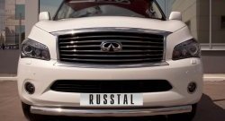 16 899 р. Одинарная защита переднего бампера SLITKOFF диаметром 76 мм INFINITI QX56 Z62 (2010-2013)  с доставкой в г. Кемерово. Увеличить фотографию 2