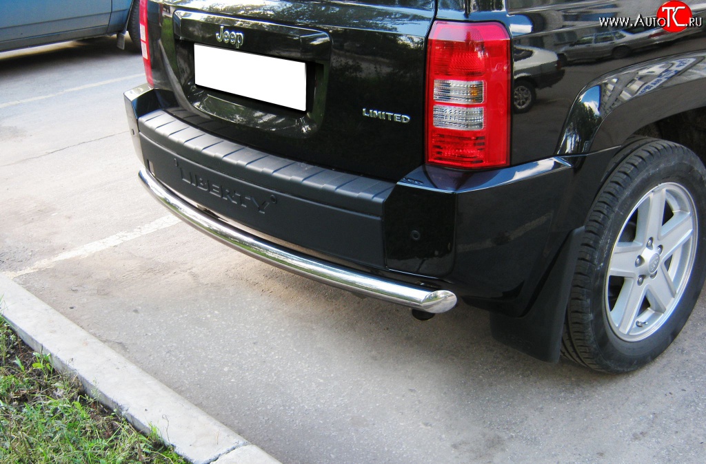 12 349 р. Защита заднего бампера (Ø76 мм, нержавейка) Russtal Jeep Liberty KJ дорестайлинг (2001-2004)  с доставкой в г. Кемерово