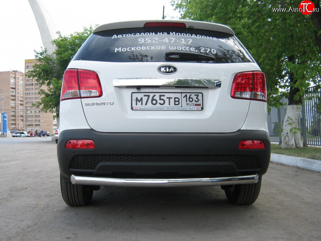 17 549 р. Защита заднего бампера (Ø76 мм, нержавейка) SLITKOFF  KIA Sorento  XM (2009-2012) дорестайлинг  с доставкой в г. Кемерово