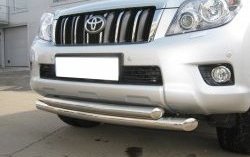 22 099 р. Защита переднего бампера (2 трубыØ76 и 63 мм, нержавейка) SLITKOFF  Toyota Land Cruiser Prado  J150 (2009-2013) дорестайлинг  с доставкой в г. Кемерово. Увеличить фотографию 1