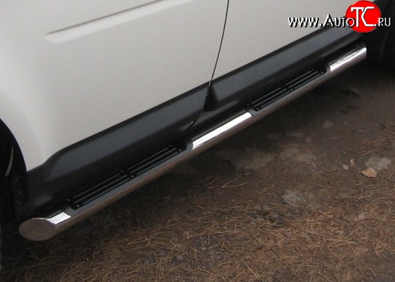 83 999 р. Защита порогов Russtal с пластиковыми вставками Land Rover Freelander L359 дорестайлинг (2006-2010) (Защита порогов с со скосами на торцах (вариант 1))  с доставкой в г. Кемерово