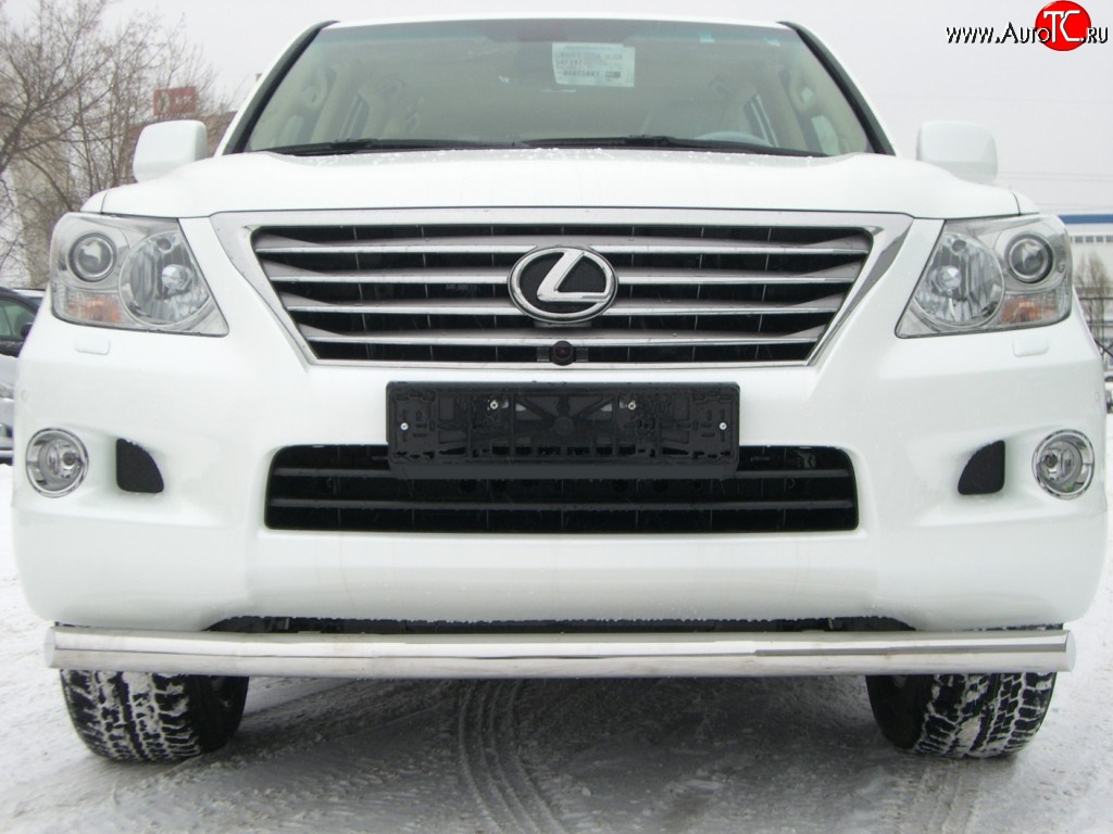 16 749 р. Одинарная защита переднего бампера SLITKOFF 70 мм  Lexus LX570  J200 (2007-2012) дорестайлинг  с доставкой в г. Кемерово