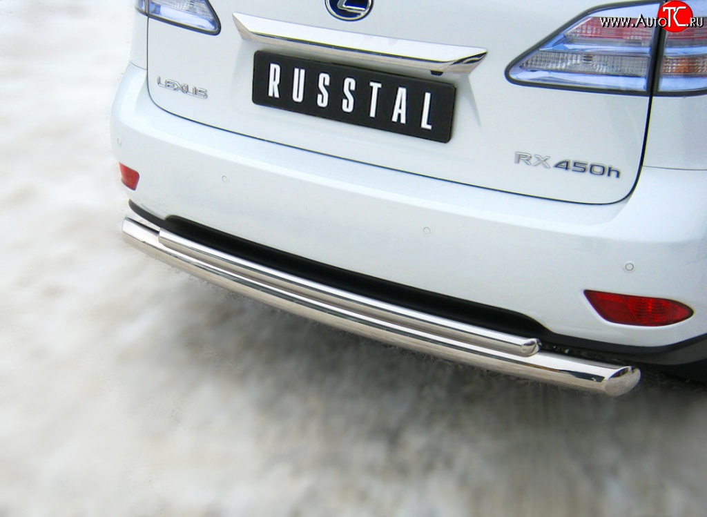 16 999 р. Защита заднего бампера (Ø76 и 42 мм, нержавейка) SLITKOFF  Lexus RX270  AL10 - RX450H  AL10  с доставкой в г. Кемерово