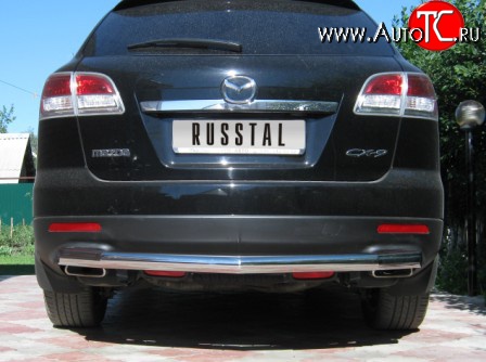 12 099 р. Защита заднего бампера (Ø76 мм, нержавейка) Russtal Mazda CX-9 TB дорестайлинг (2007-2009)  с доставкой в г. Кемерово