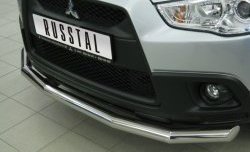 15 299 р. Одинарная защита переднего бампера SLITKOFF диаметром 63 мм  Mitsubishi ASX (2010-2012) дорестайлинг  с доставкой в г. Кемерово. Увеличить фотографию 2