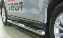 Защита порогов Russtal из трубы d76 мм с пластиковыми вставками для ног Mitsubishi ASX дорестайлинг (2010-2012)