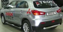 83 999 р. Защита порогов Russtal из трубы d76 мм с пластиковыми вставками для ног Mitsubishi ASX дорестайлинг (2010-2012) (Защита порогов с со скосами на торцах (вариант 1))  с доставкой в г. Кемерово. Увеличить фотографию 3