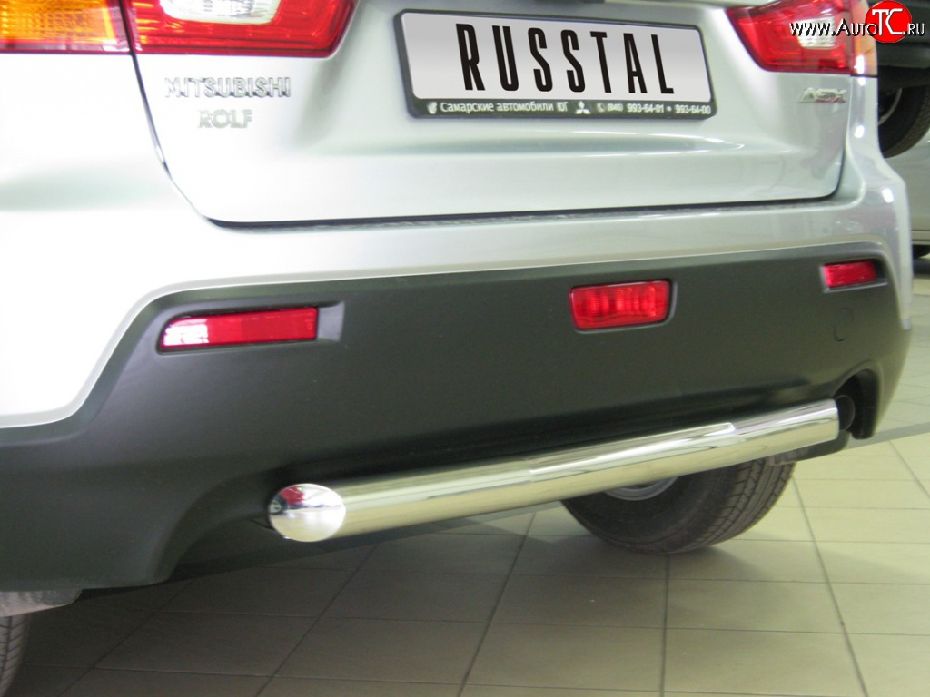 15 299 р. Защита заднего бампера (Ø63 мм, нержавейка) SLITKOFF Mitsubishi ASX дорестайлинг (2010-2012)  с доставкой в г. Кемерово
