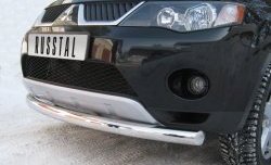 Одинарная защита переднего бампера SLITKOFF диаметром 76 мм Mitsubishi Outlander  XL (2005-2009) (CW)  дорестайлинг