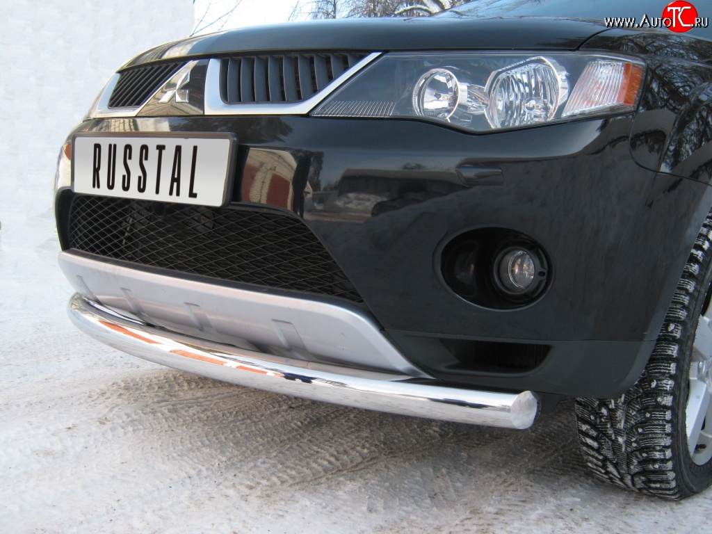 20 449 р. Одинарная защита переднего бампера SLITKOFF диаметром 76 мм  Mitsubishi Outlander  XL (2005-2009) (CW)  дорестайлинг  с доставкой в г. Кемерово
