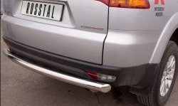 16 899 р. Защита заднего бампера (Ø76 мм, нержавейка) SLITKOFF  Mitsubishi Pajero Sport  PB (2008-2013) дорестайлинг  с доставкой в г. Кемерово. Увеличить фотографию 2