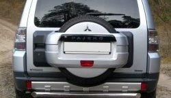 Защита заднего бампера (Ø76 мм, нержавейка) SLITKOFF Mitsubishi Pajero  4 V90 (2006-2011) дорестайлинг