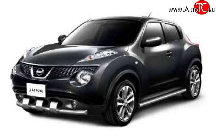 12 399 р. Одинарная защита переднего бампера Petroil-Tuning 63 мм с зубьями  Nissan Juke  1 YF15 (2010-2014) дорестайлинг (Нержавеющая полированная сталь)  с доставкой в г. Кемерово