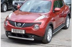 14 249 р. Одинарная защита переднего бампера SLITKOFF диаметром 63 мм  Nissan Juke  1 YF15 (2010-2014) дорестайлинг  с доставкой в г. Кемерово. Увеличить фотографию 1