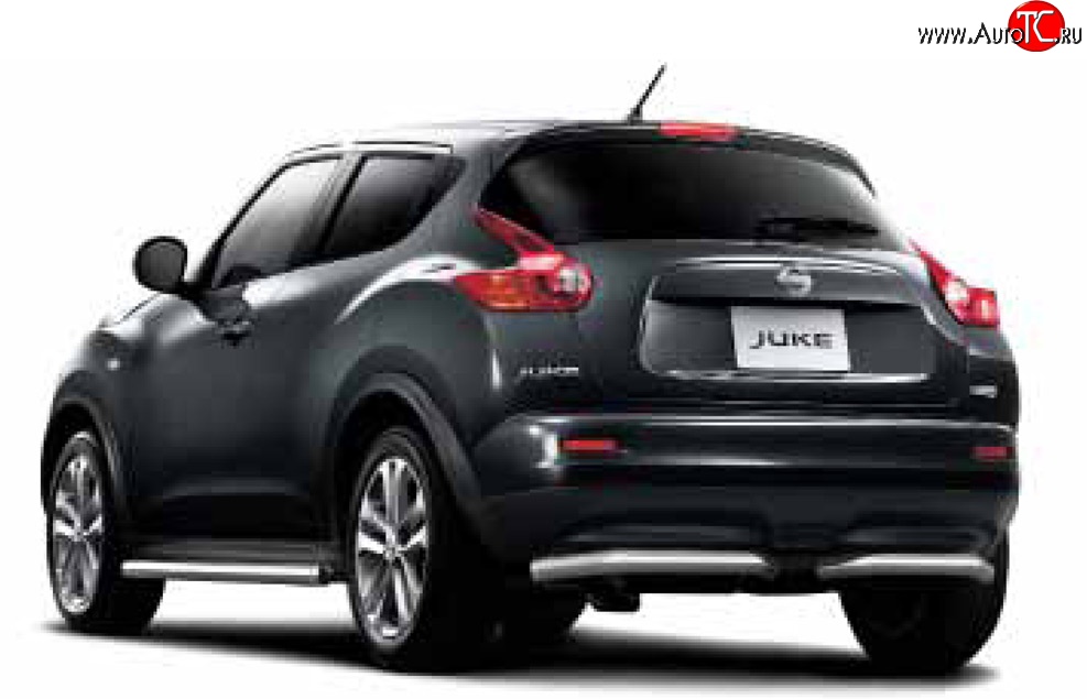 3 249 р. Длинная защита заднего бампера Petroil-Tuning 51 мм с передним приводом  Nissan Juke  1 YF15 (2010-2014) дорестайлинг  с доставкой в г. Кемерово