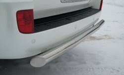 Защита заднего бампера (Ø76 мм, нержавейка) SLITKOFF Lexus LX570  J200 (2007-2012) дорестайлинг