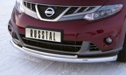 18 849 р. Защита переднего бампера (2 трубыØ63 и 42 мм, нержавейка) SLITKOFF  Nissan Murano  2 Z51 (2010-2016) рестайлинг  с доставкой в г. Кемерово. Увеличить фотографию 1