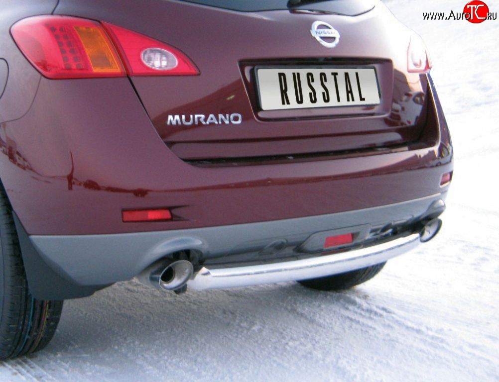 15 249 р. Защита заднего бампера (Ø63 мм, нержавейка) SLITKOFF  Nissan Murano  2 Z51 (2008-2011) дорестайлинг  с доставкой в г. Кемерово