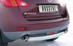 Защита заднего бампера (Ø76 мм, нержавейка) SLITKOFF Nissan Murano  2 Z51 (2008-2011) дорестайлинг