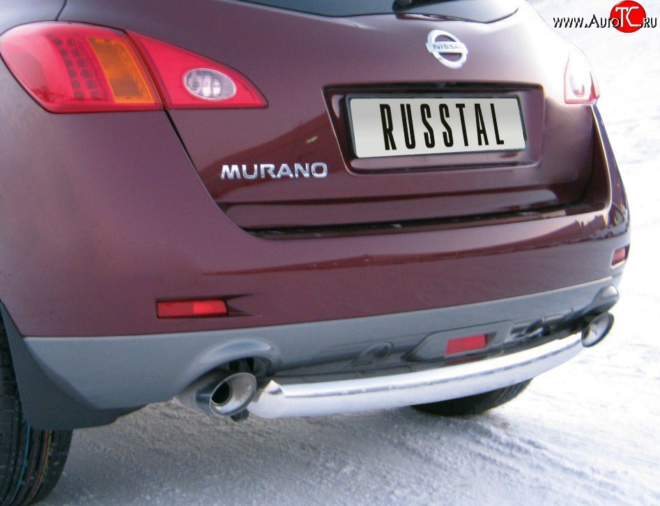15 899 р. Защита заднего бампера (Ø76 мм, нержавейка) SLITKOFF  Nissan Murano  2 Z51 (2008-2011) дорестайлинг  с доставкой в г. Кемерово